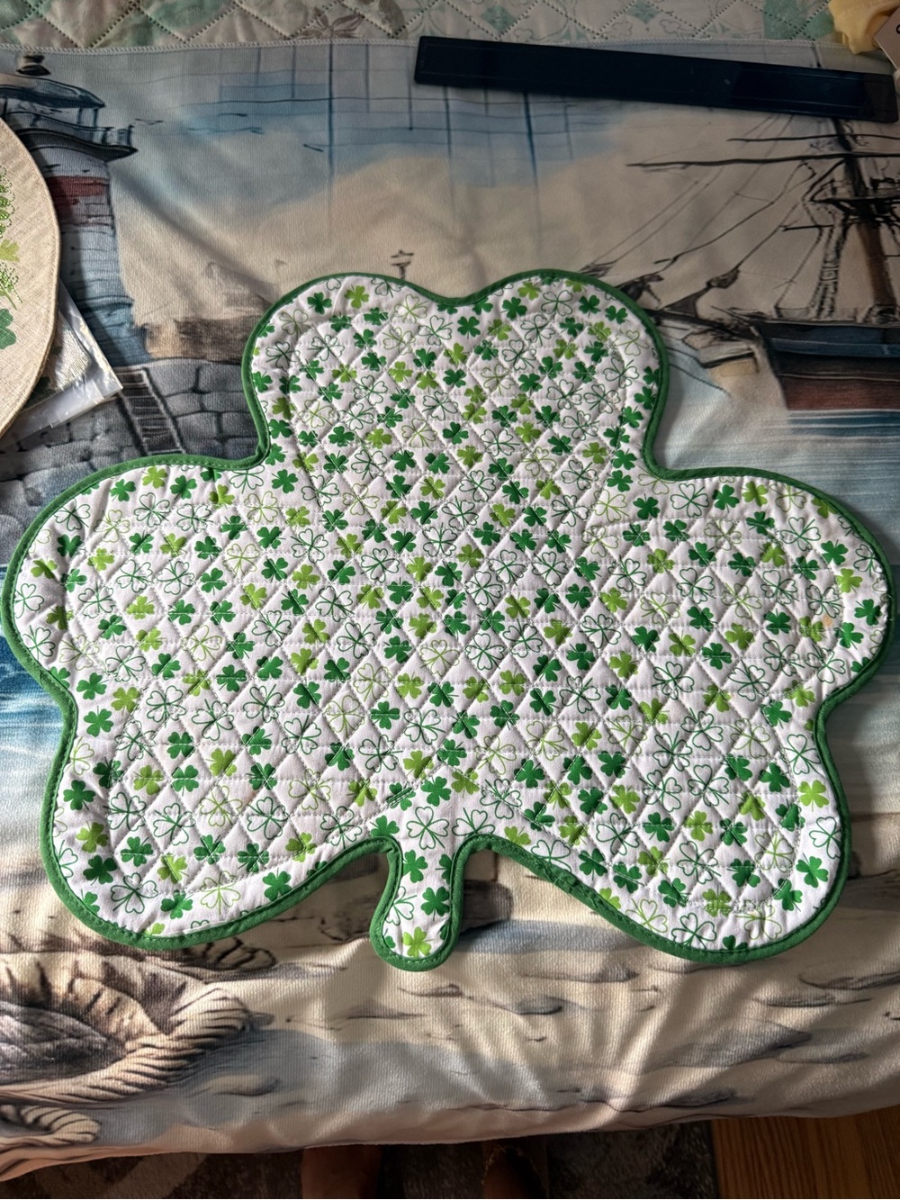 Set of Shamrock Print Placemat Set